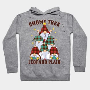 Gnome Tree - Leopard Plaid Christmas Hoodie